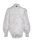 Bild in Galerie laden, YAMINA - Bluse transparent mit Ornamenten - weiß