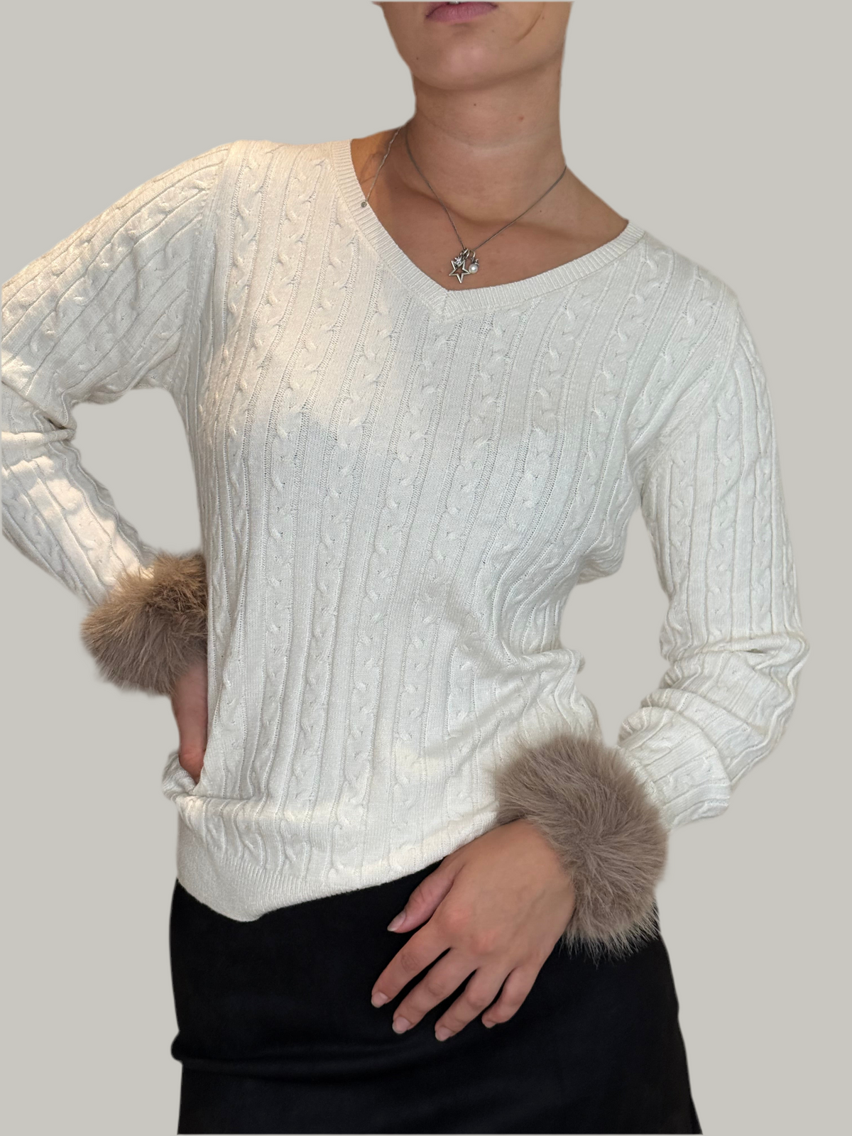 FLUFFY Wrist Warmers Faux Fur one size | taupe