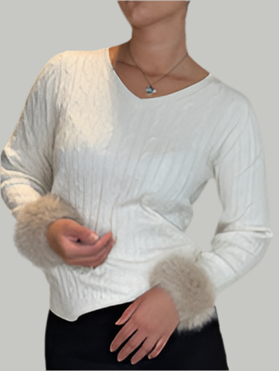 FLUFFY Wrist Warmers Faux Fur one size | sand