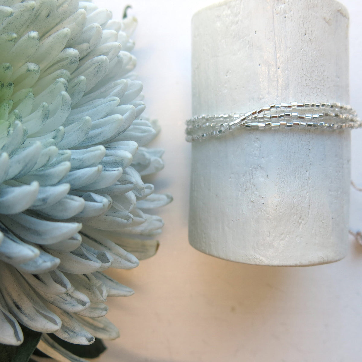 CLARISSE - cut beads triple bracelet - silver