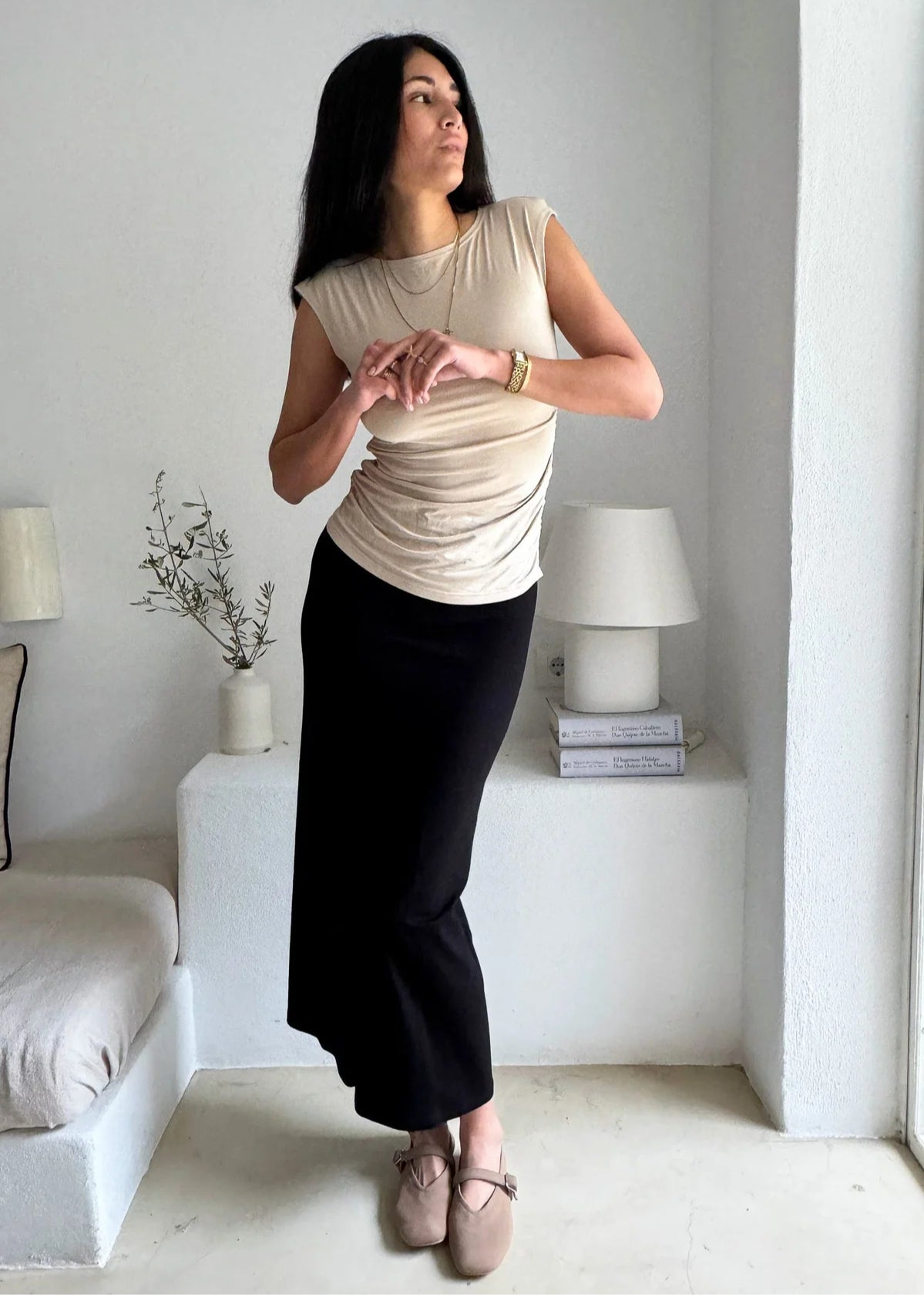 ByPias sleeveless bamboo shirt ALORA - Beige