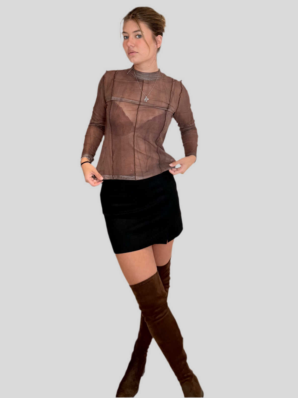 MIRI Minirock in Wildlederoptik – Schwarz | Hailys