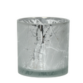 Bild in Galerie laden, Glas Teelicht Silber geeist | 10,5 x 12 cm
