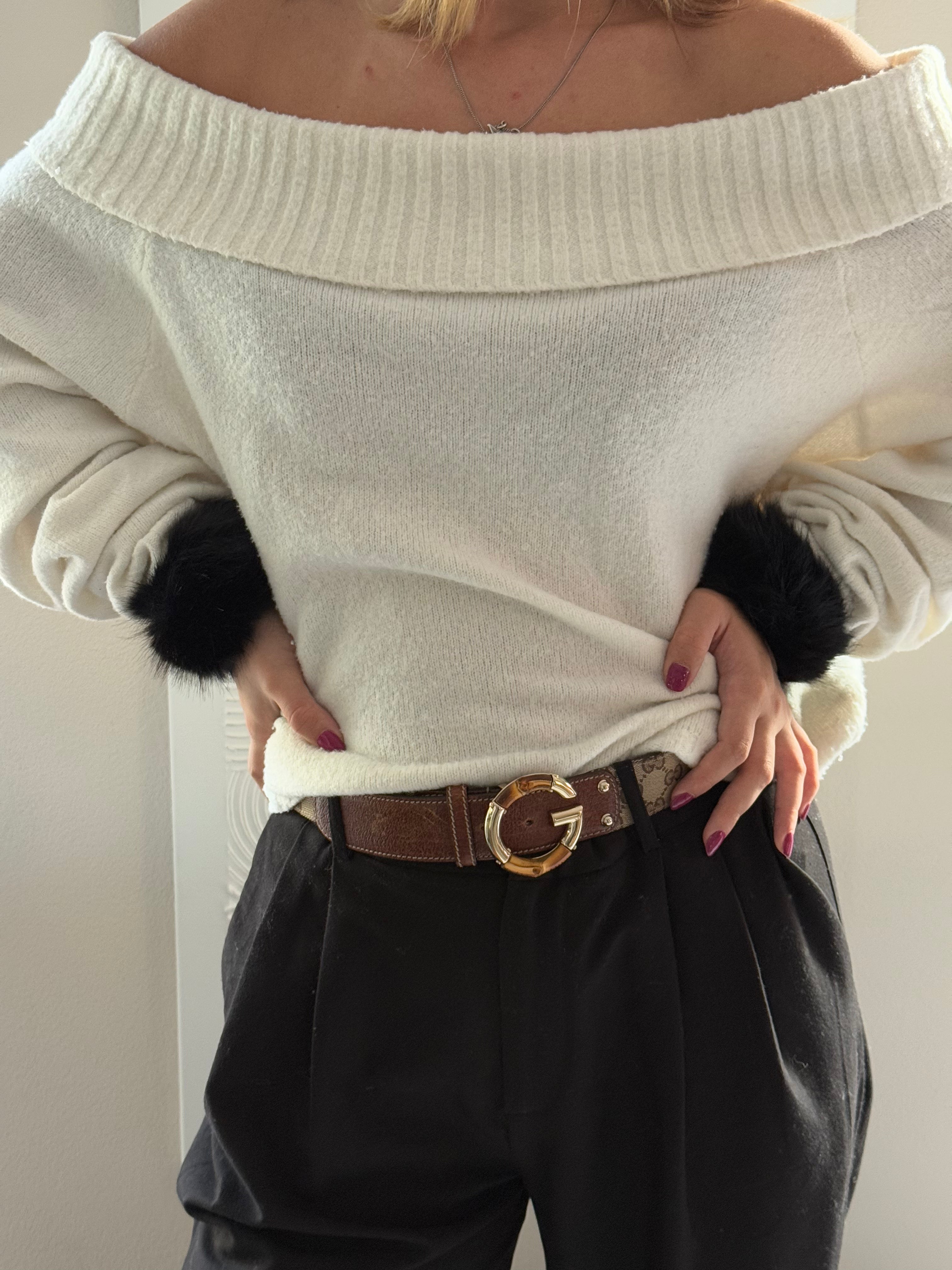 FLUFFY Wrist Warmers Faux Fur one size | black