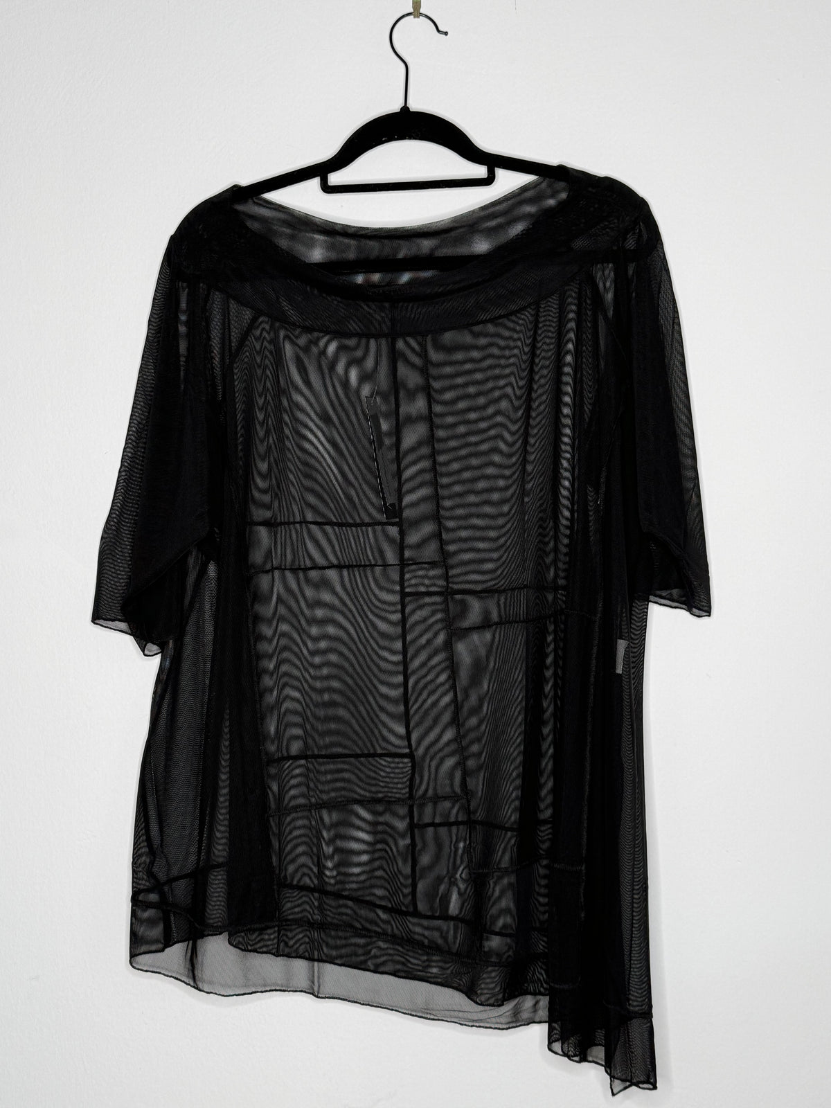 XENIA transparente Tunika – Schwarz/Weiß