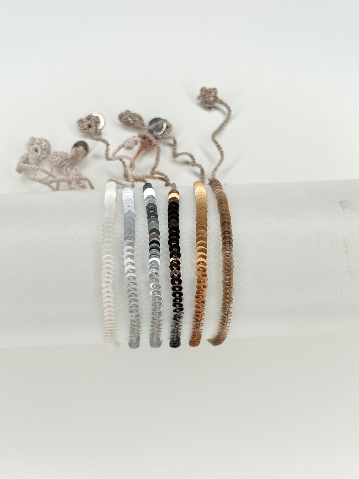 PAM bracelet fin au crochet avec paillettes