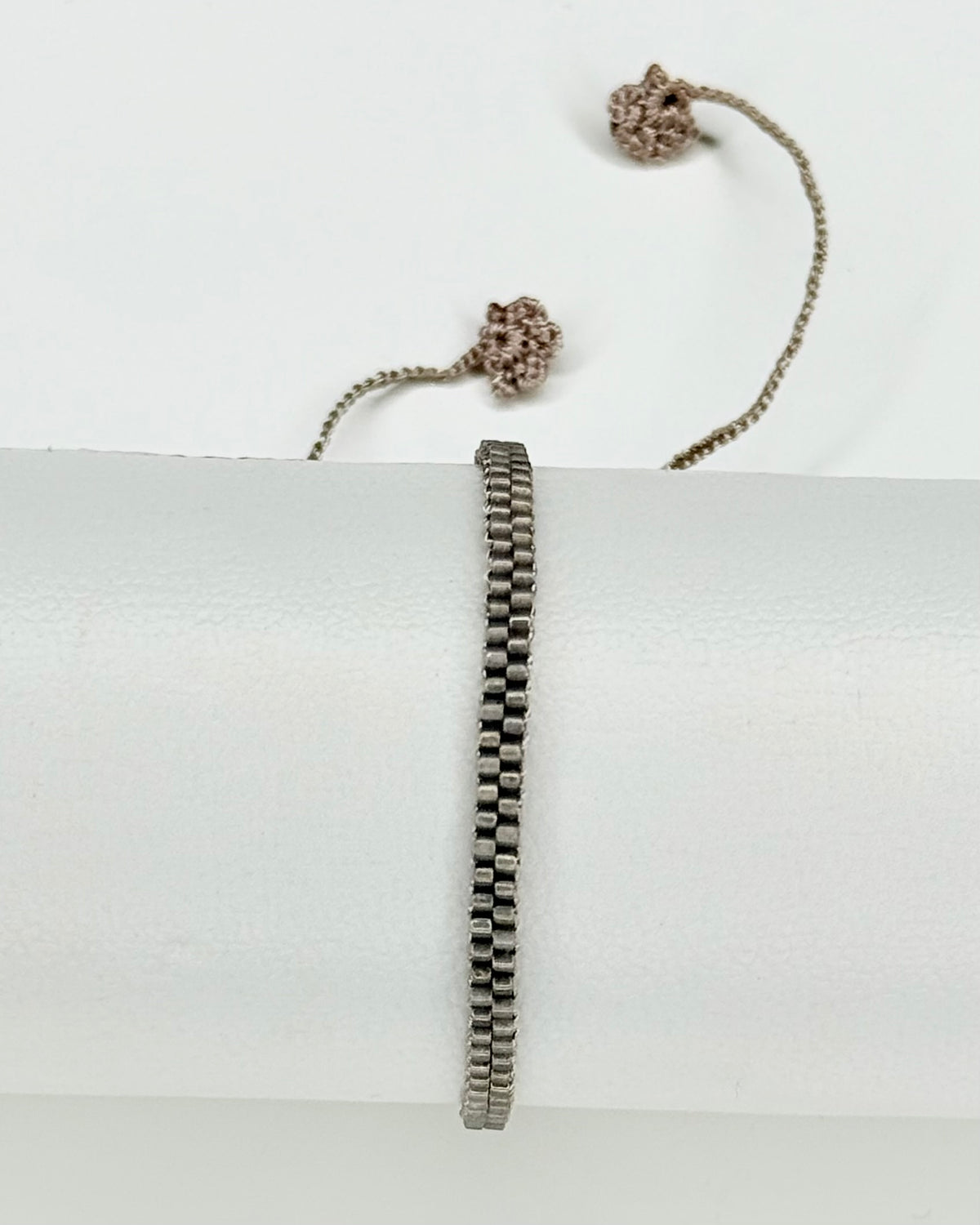 MAELYS exclusive - Peyote Technik - Armband - puder metallic