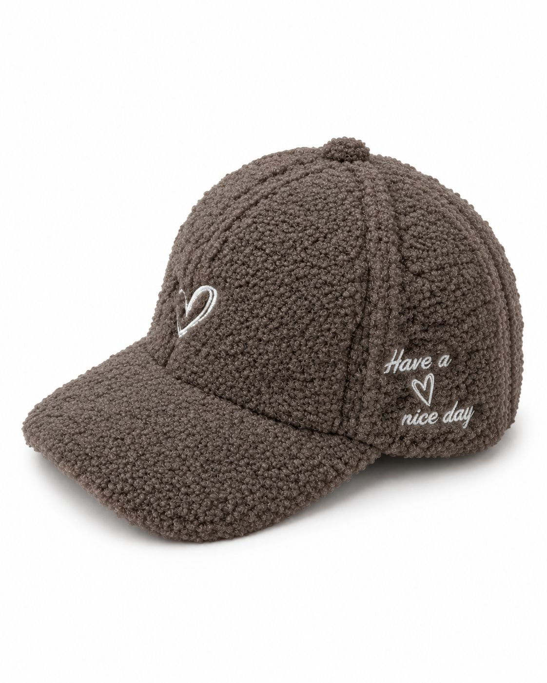 Teddy Baseball Cap Damen mit Herzstickerei