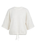 Bild in Galerie laden, YAYA Kurzarm Sweatshirt mit Tunnelzug – Ivory White Melange