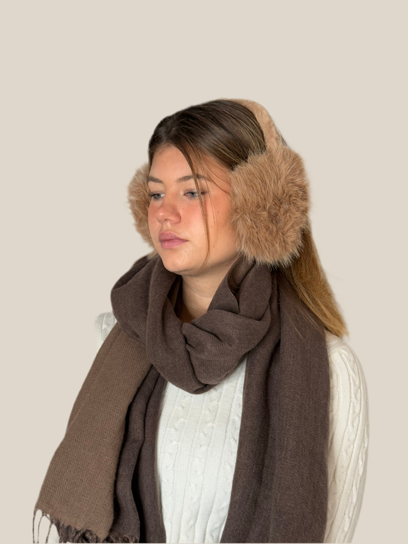 Fluffy Faux Fur Earmuffs | caramel