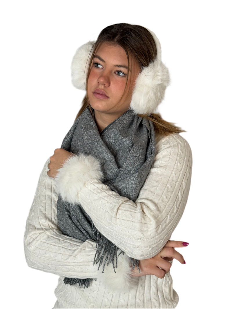 Fluffy Faux Fur Ear Muffs | white