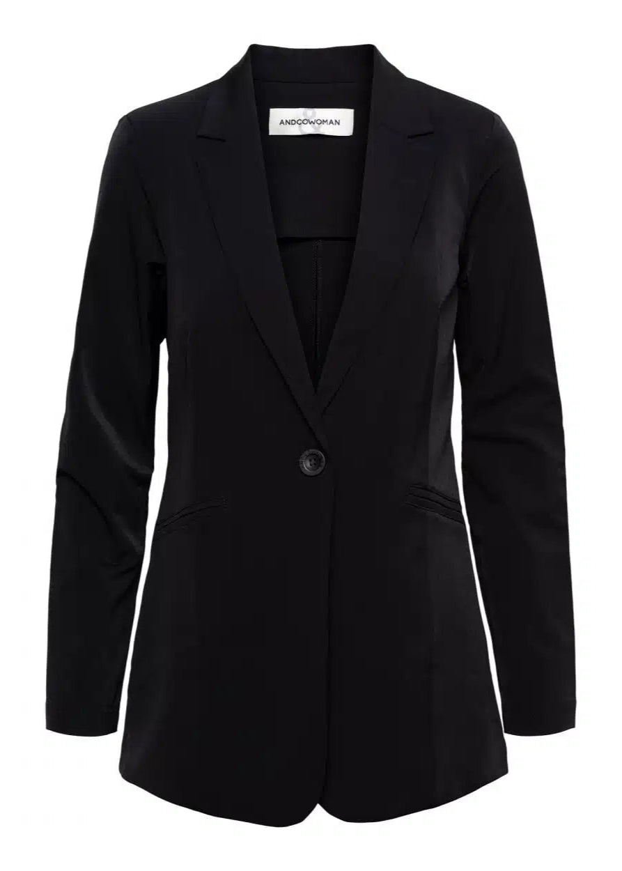 PHILANA - langer Blazer TRAVEL schwarz