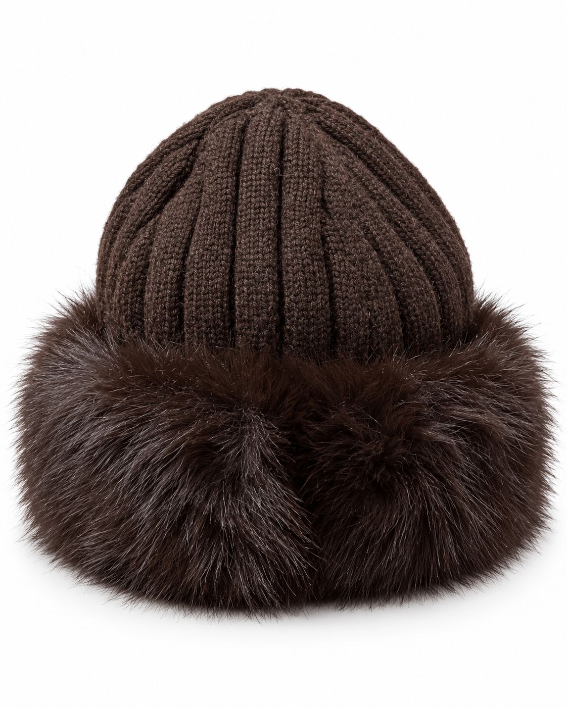 Strickmütze Damen mit Kunstfell