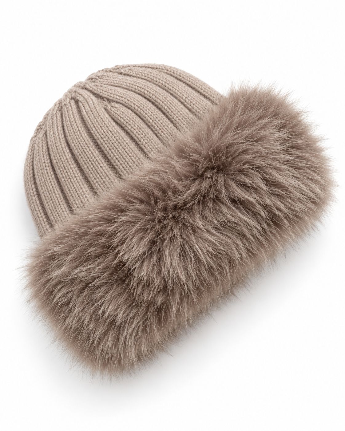 Strickmütze Damen mit Kunstfell