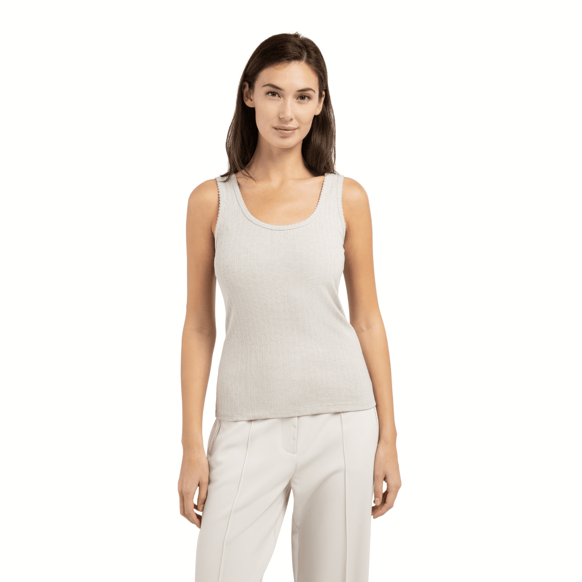 YAYA geripptes ärmelloses Top – Beige