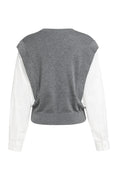 Bild in Galerie laden, YAYA 2-in-1 Pullover im Blusen-Look – Grau Melange