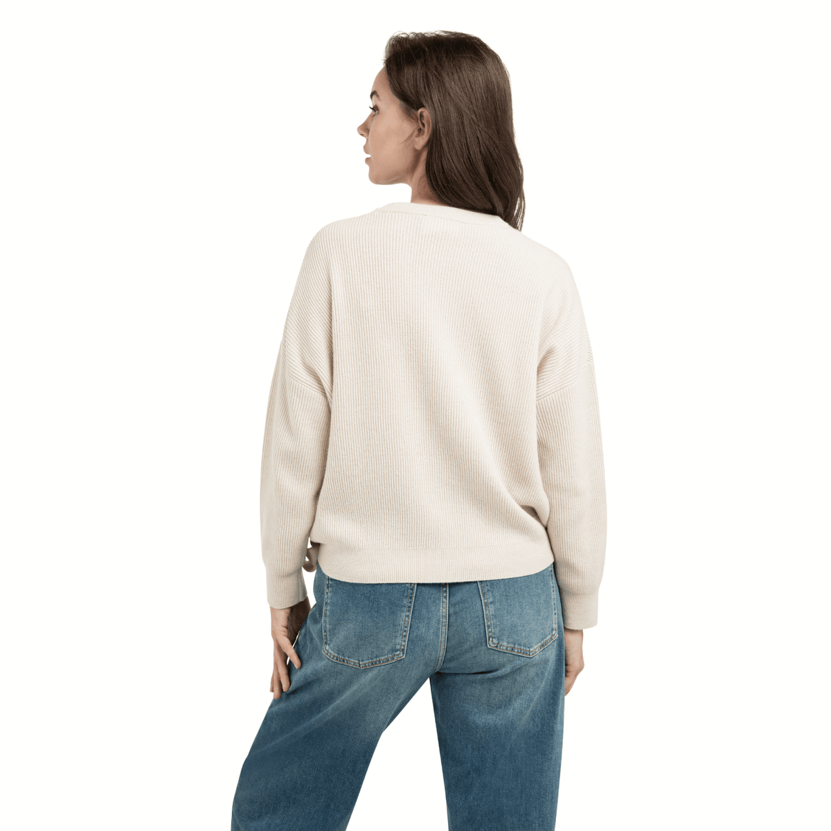 YAYA Strickpullover mit Bindedetails – Beige