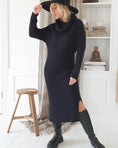 Bild in Galerie laden, Maxikleid Baumwollstrick schwarz
