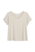 Bild in Galerie laden, Bambus T-Shirt Damen DAILY mit V-Ausschnitt – Beige | BYPIAS