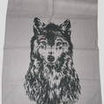 Bild in Galerie laden, Geschirrtuch Leinen "Wolf" - hellgrau