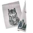 Bild in Galerie laden, Geschirrtuch Set - 2 Leinentücher "Wolf/Wald"