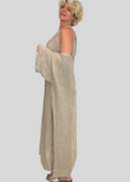 Load image into Gallery viewer, TETRAGONI - long cardigan in natural linen - a touch of luxury