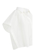 Charger l'image dans la visionneuse de la galerie, Blouse courte sans manches avec boutons décoratifs – Blanc