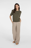 Bild in Galerie laden, YAYA Bundfaltenhose mit weitem Bein L32 – Schlamm