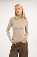 Charger l'image dans la galerie, Rollkragenshirt aus Jersey – Beige meliert