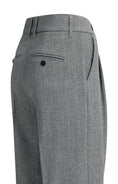 Charger l'image dans la galerie, Stoffhose mit weitem Bein und hohem Bund – Grau