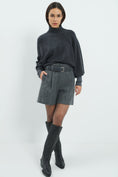 Bild in Galerie laden, Strickpullover mit hohem Kragen – Anthrazit