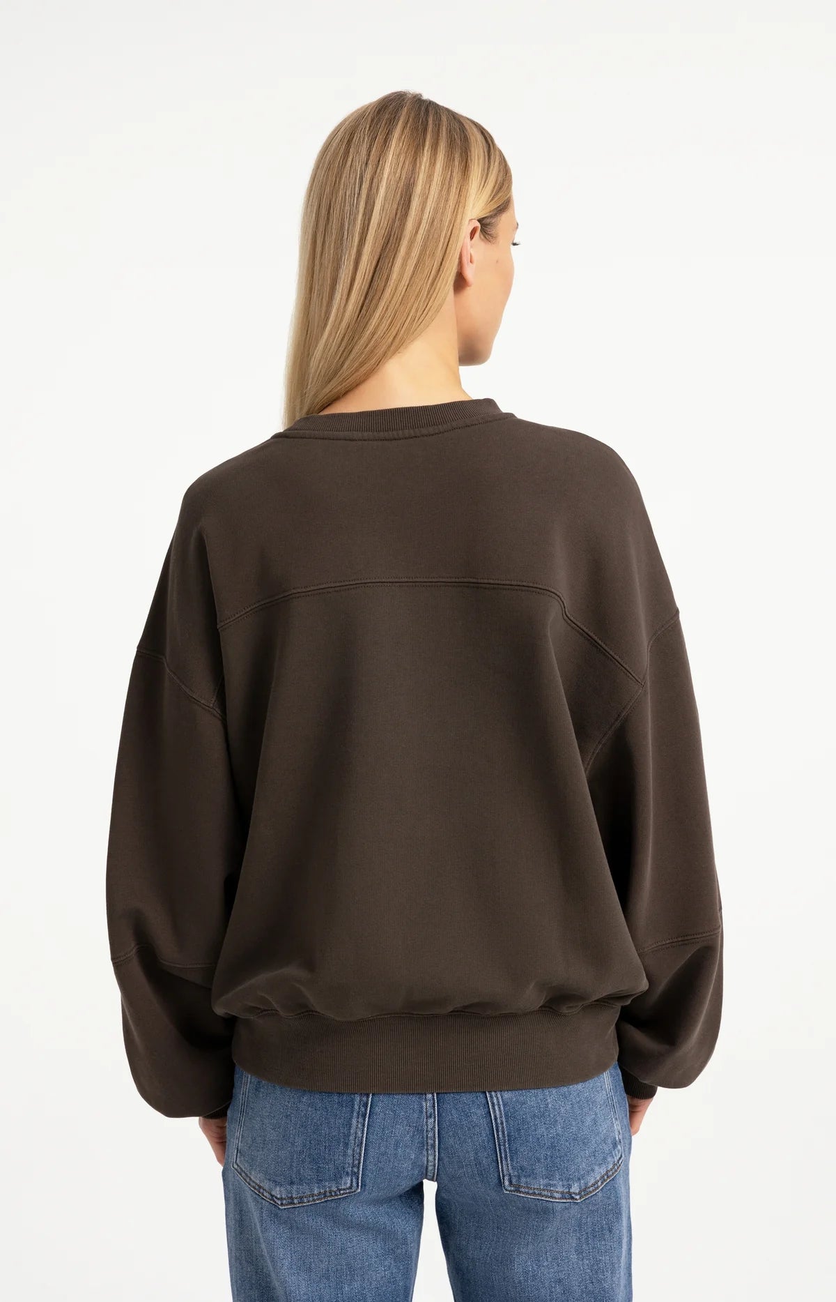 YAYA Oversize Pullover im Washed Look – Braun