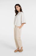 Bild in Galerie laden, YAYA Kurzarm Sweatshirt mit Tunnelzug – Ivory White Melange