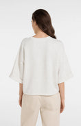 Bild in Galerie laden, YAYA Kurzarm Sweatshirt mit Tunnelzug – Ivory White Melange