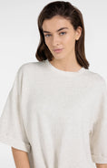 Bild in Galerie laden, YAYA Kurzarm Sweatshirt mit Tunnelzug – Ivory White Melange