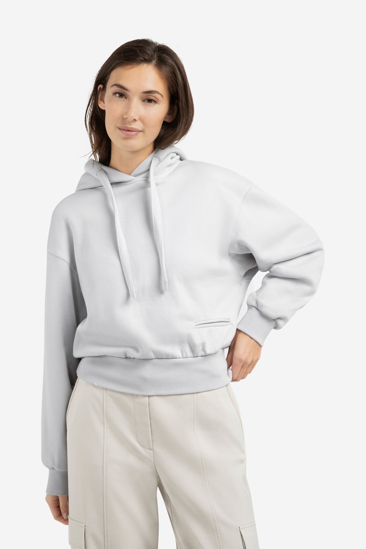 YAYA Hoodie mit Kordeln – Grau