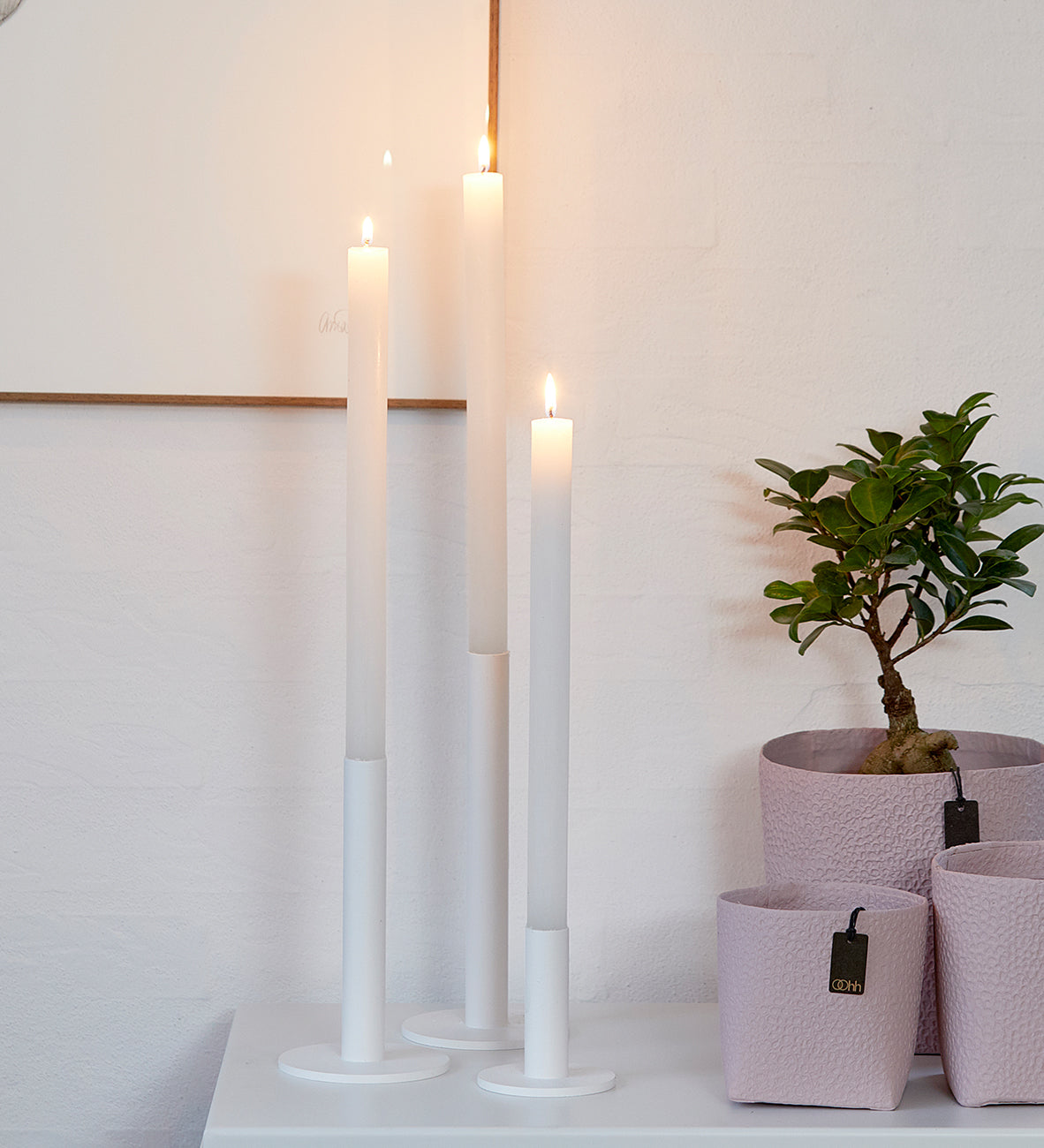OOhhx VIENNA collection - Candle Holder TAPER D10 x H18 cm - White