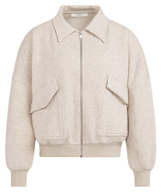 YAYA Sweatjacke mit Taschen - Beige