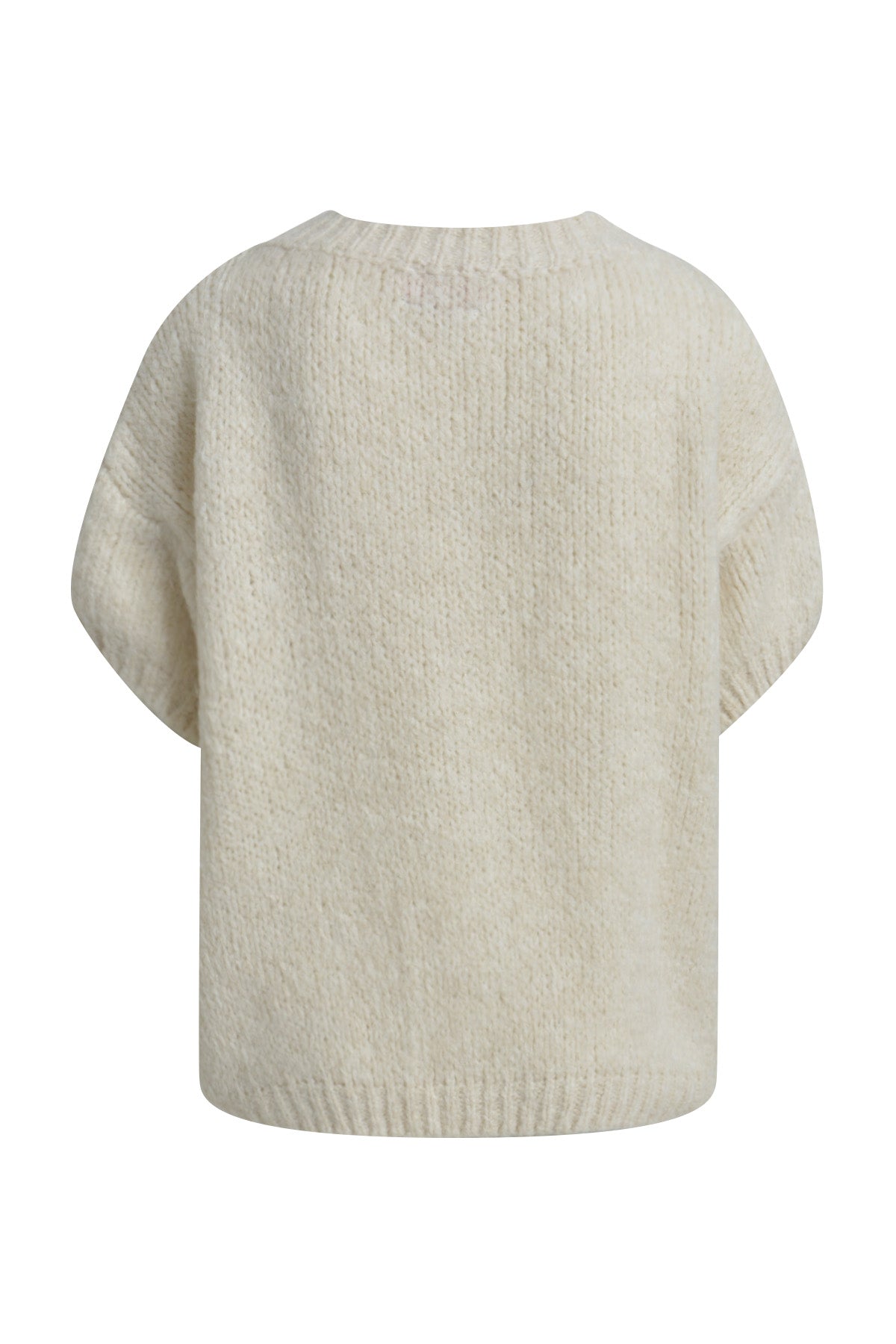 ALESSA - Kurzarm Strickpulli - creme