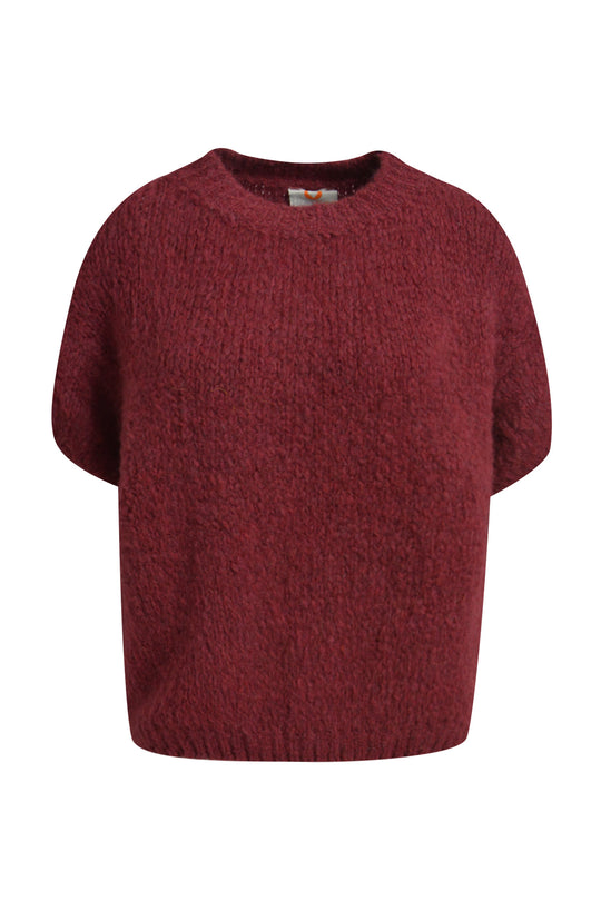 ALESSA - Kurzarm Strickpullover