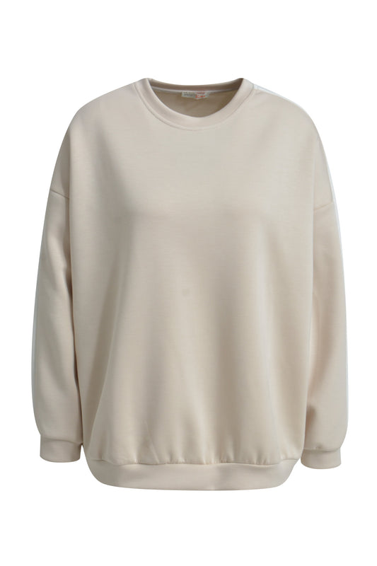 SWEAT Shirt beige mit Streifen