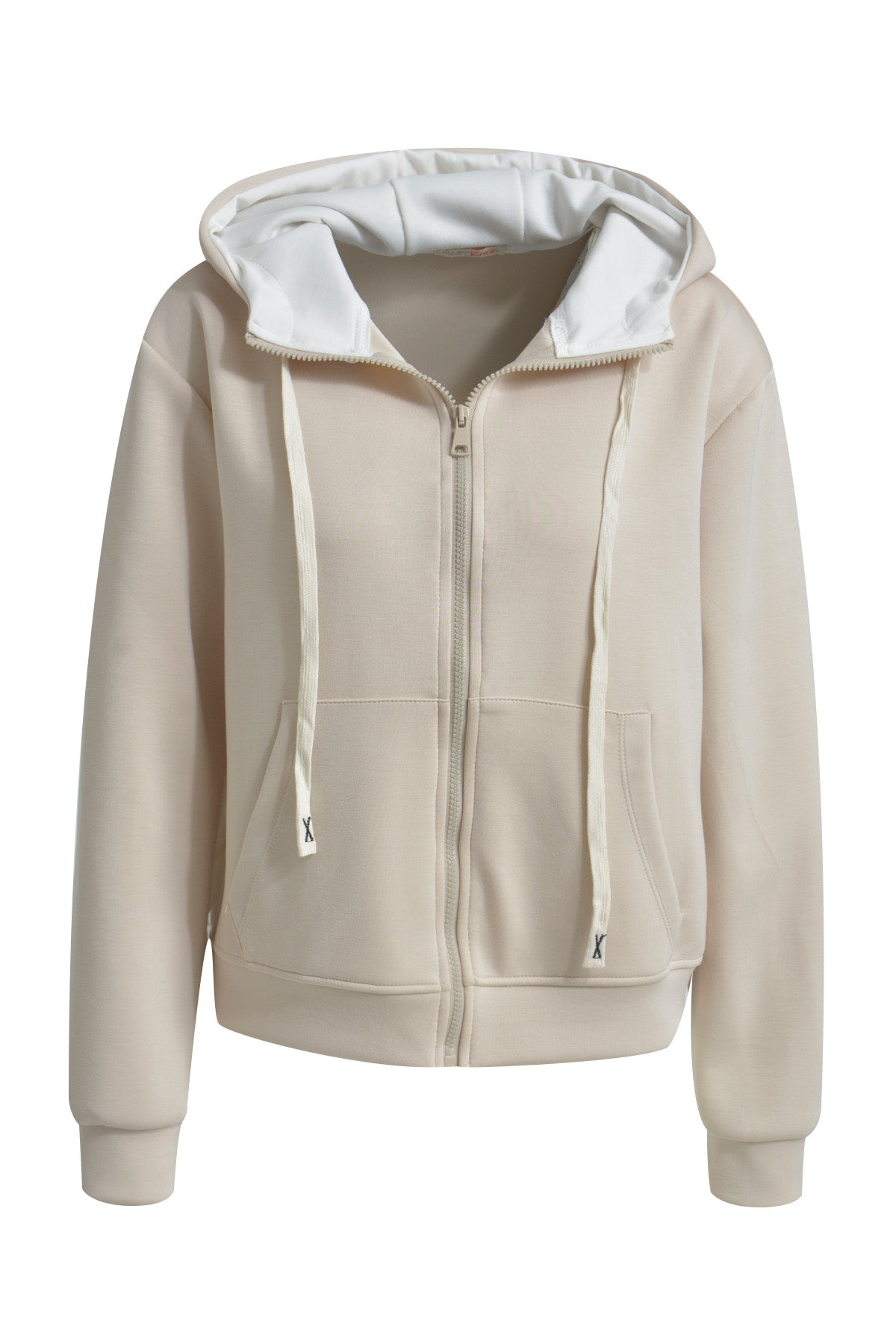SWEAT Hoodie Kapuzenjacke beige mit Streifen