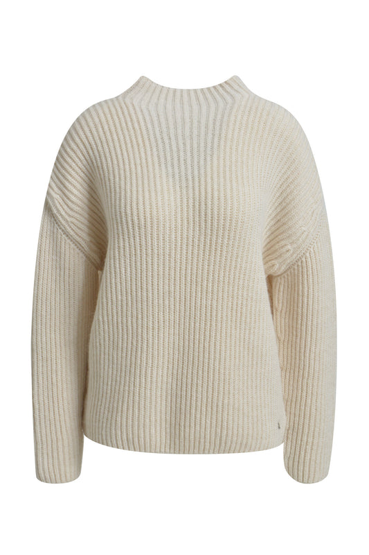 KNIT Pullover Rippstrick uni beige