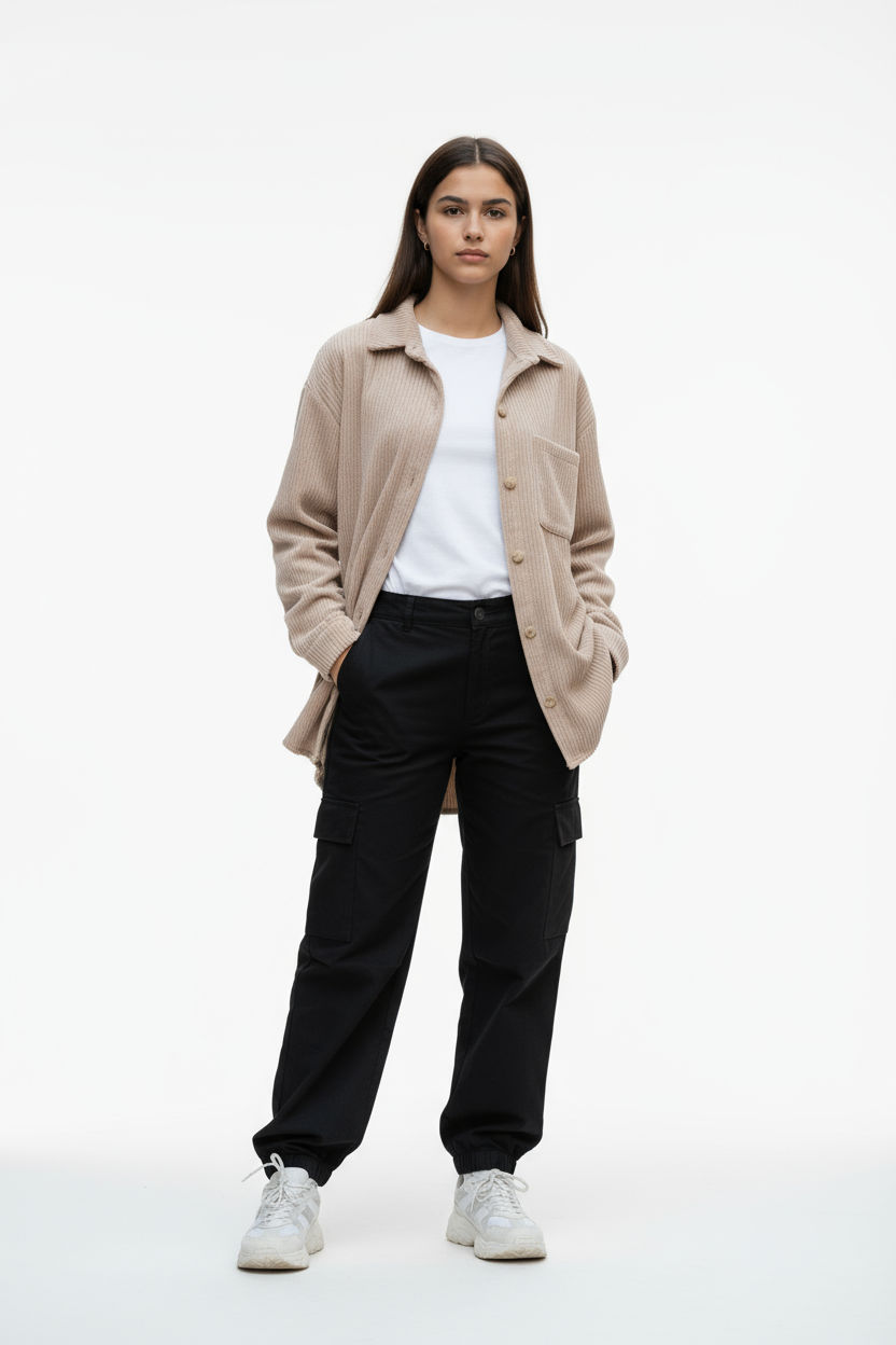 CORDU - Jacke Cord uni beige