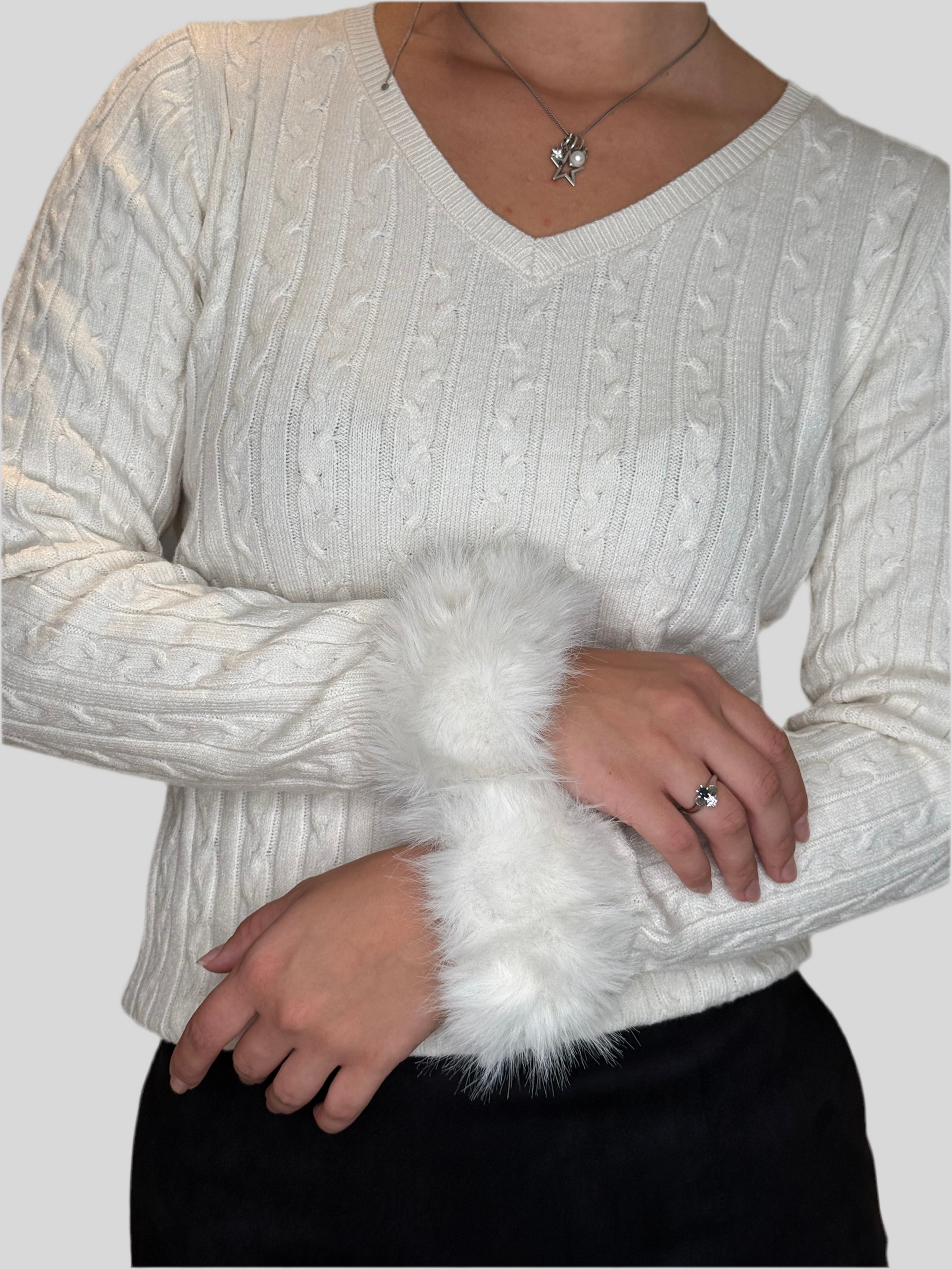 FLUFFY Pulswärmer Kunstpelz onesize | weiß