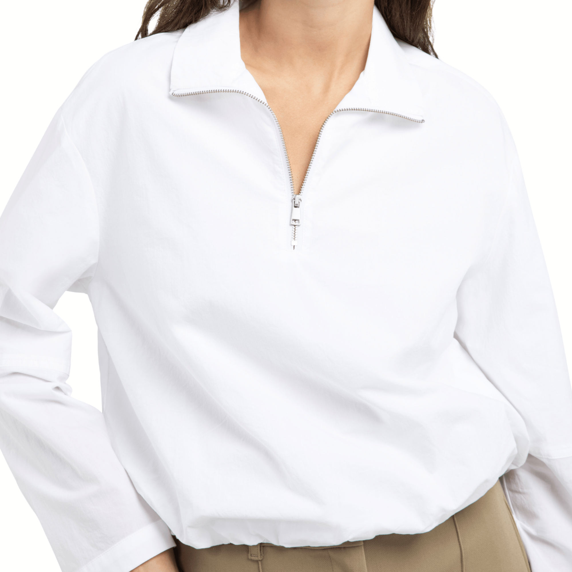 YAYA Bluse mit Reißverschluss - Weiß