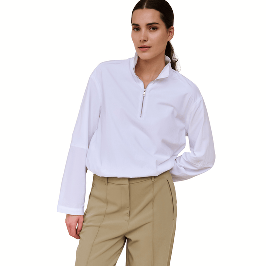 YAYA Bluse mit Reißverschluss - Weiß