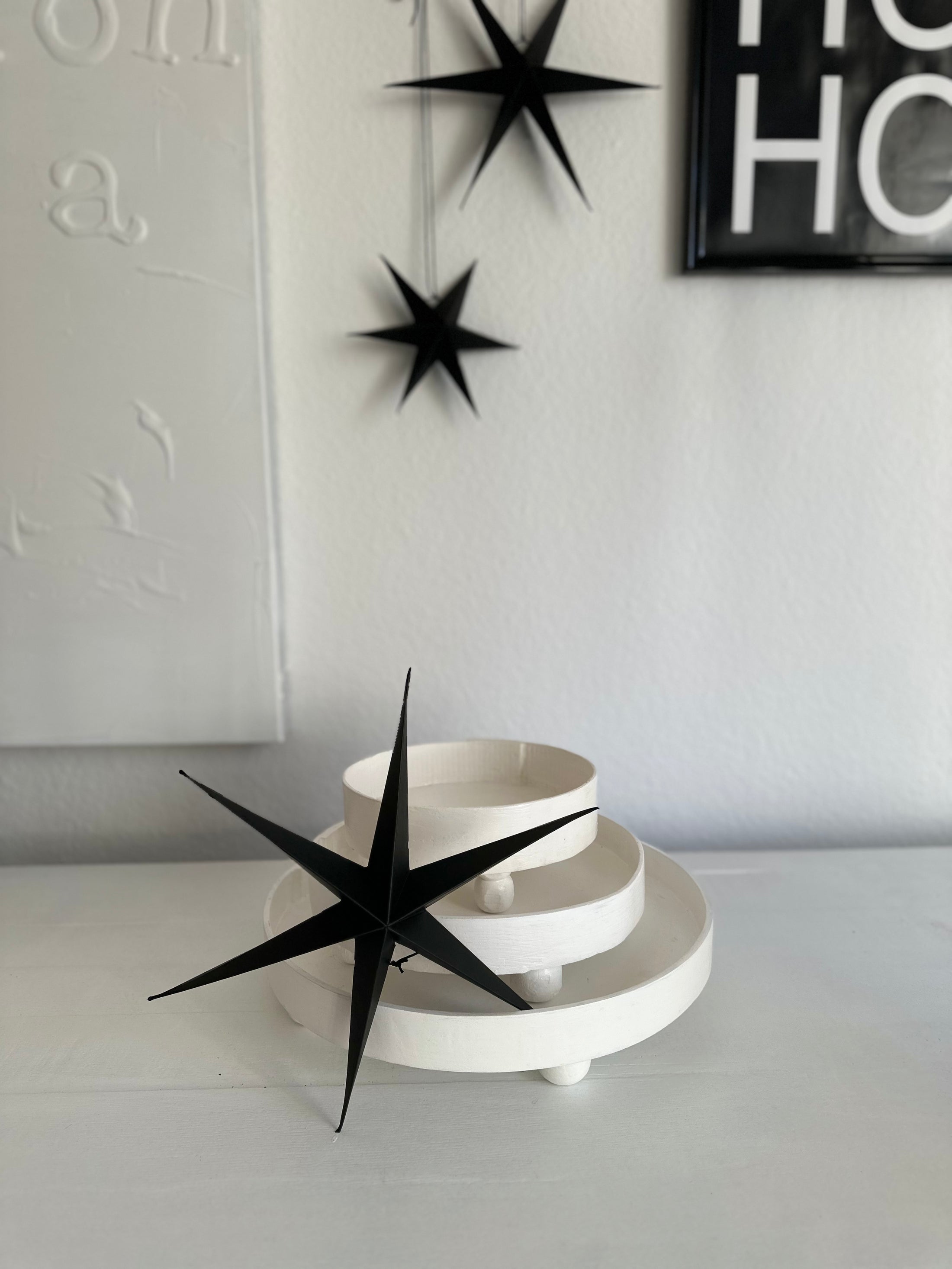 Papiersterne im Set 2 Stück | schwarz