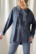 Bild in Galerie laden, ByPias Bohemiana Hoodie – Peace & Love | Denim Blue | One Size
