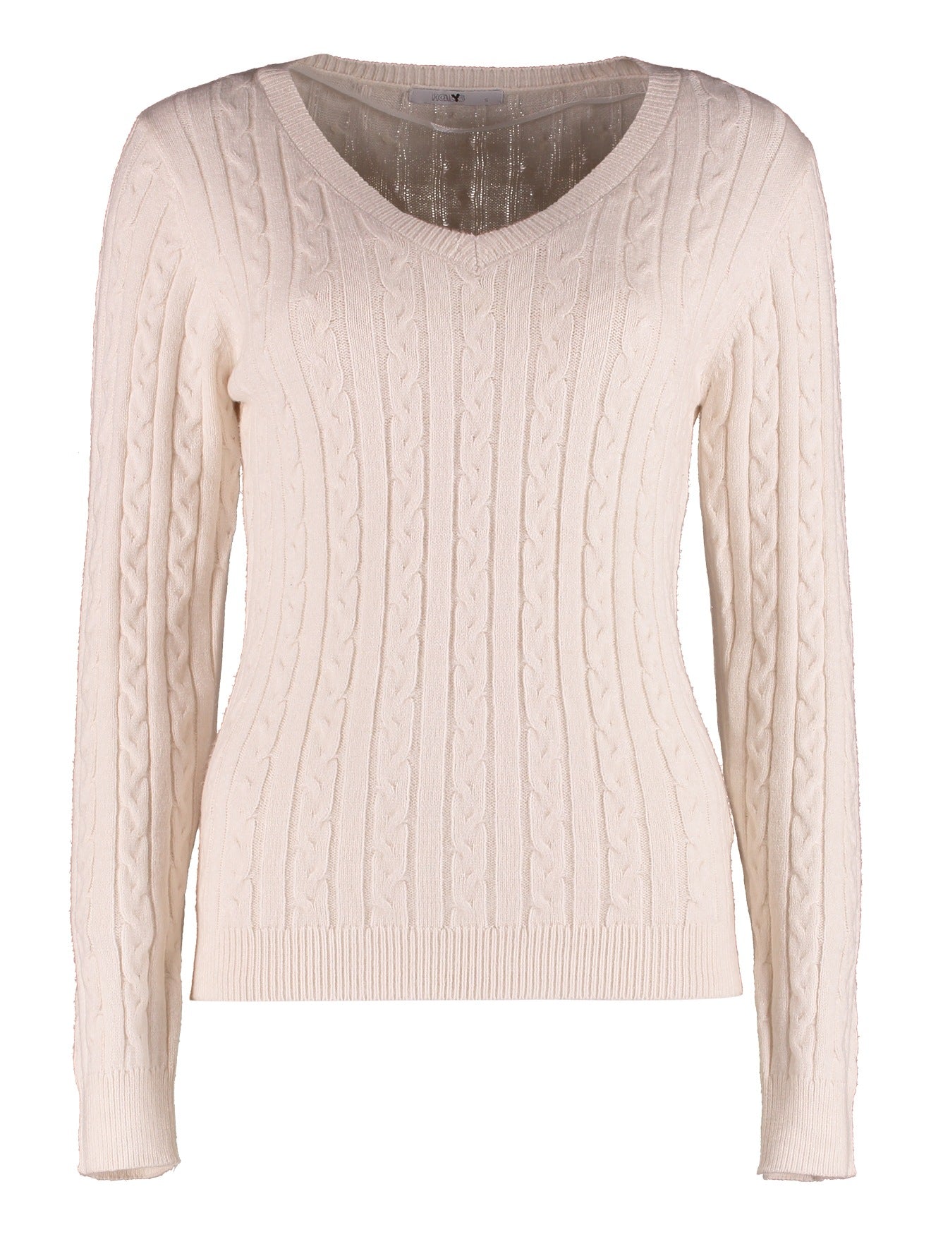 PAULA Strick-Pulli Zopfmuster off-white
